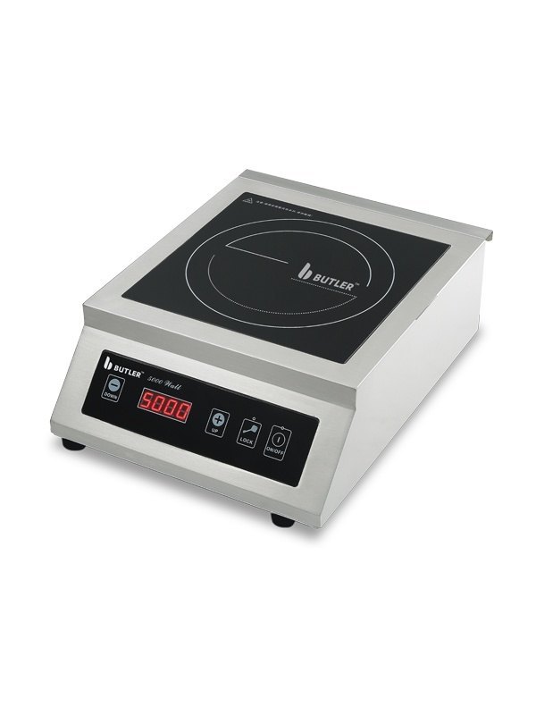 Stainless Steel Black Commercial Induction Hobs-Table Top, Touch, Model Name/Number: CIH-5.0