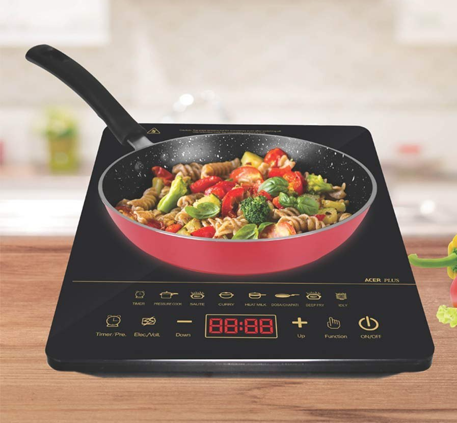 Pigeon 1800 Watt Induction Cooktop With Soft Sensor Touch, Black