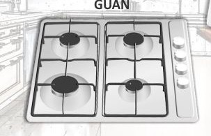 Kraft Italy Stainless Steel Hob, For home, 4