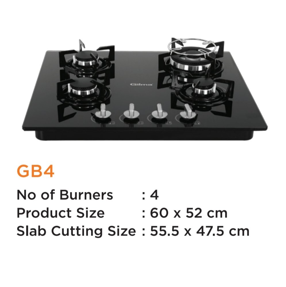 Cooking Gas Stainless Steel Gilma Hob GB4, Mild Steel