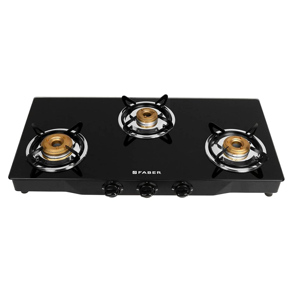 Brass Faber Hob Cooktop Jumbo 3BB SS, For Gas Stove, Size: 770 X 380 X 55 Mm