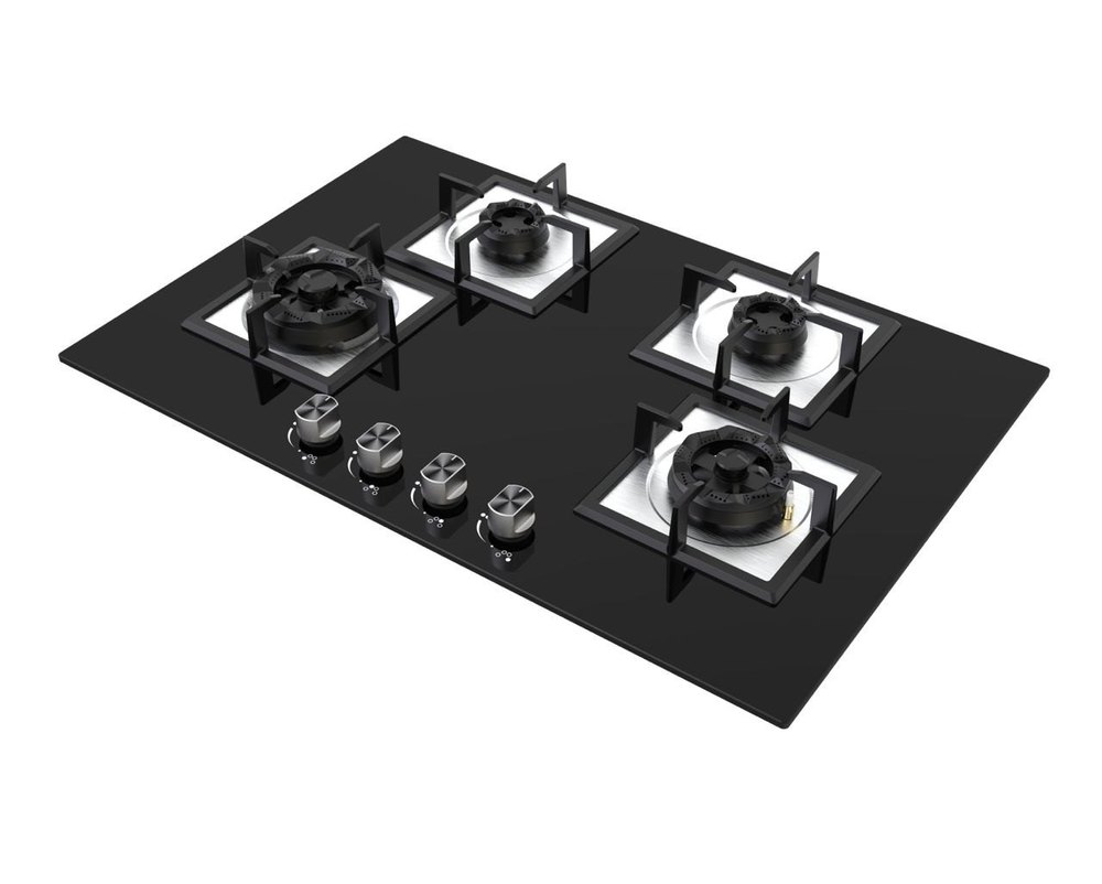 4 Burner Built In Hob, Black