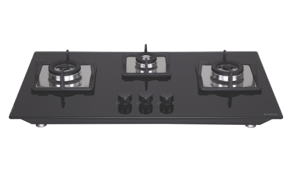LPG Three Burner Gas Stove, Automatic Ignition, Stainless Steel Body, Toughened Glass Top Material, For Kitchen