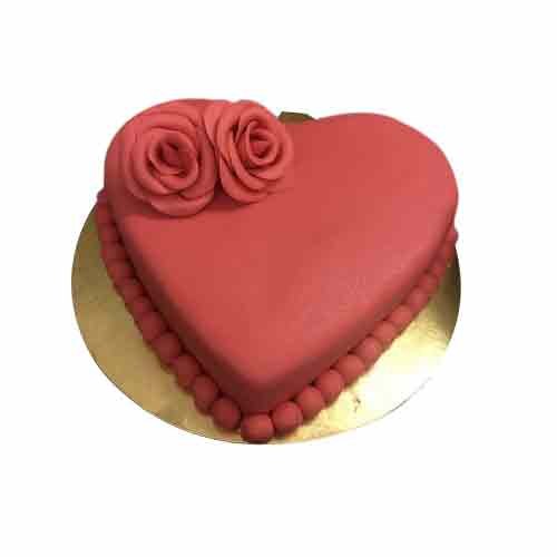 Pineapple and Rose Eggless Heart Shape Cake, Packaging Type: Carton Box, Weight: 1 Kg