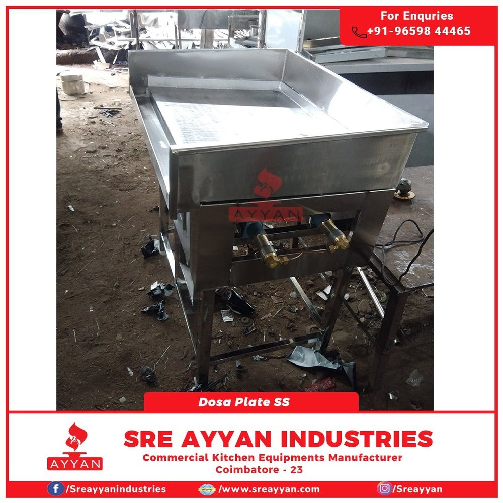 Silver Gas Stainless Steel Dosa Plate, For Restaurant, 2