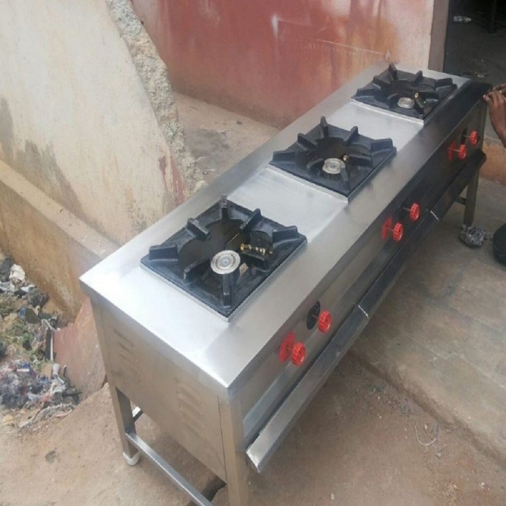 LPG SS Restaurant 3 Burner Cooking Range