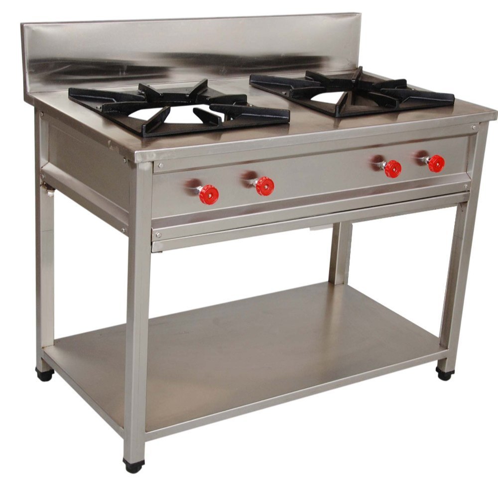LPG Commercial Two Burner Indian Cooking Range, For Restaurant