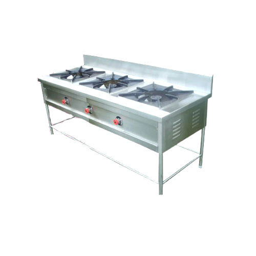 Three Burner Gas Stove, Stainless Steel