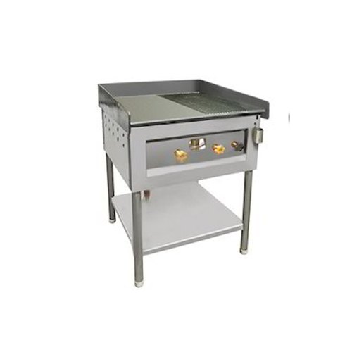 Black Stainless Steel Dosa and Chapatti Plate with Grill, for Hotel
