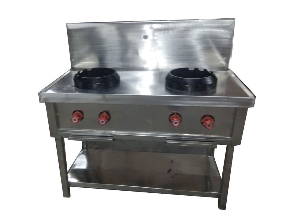 2 LPG Two Burner Chinese Gas Range, For Restaurant