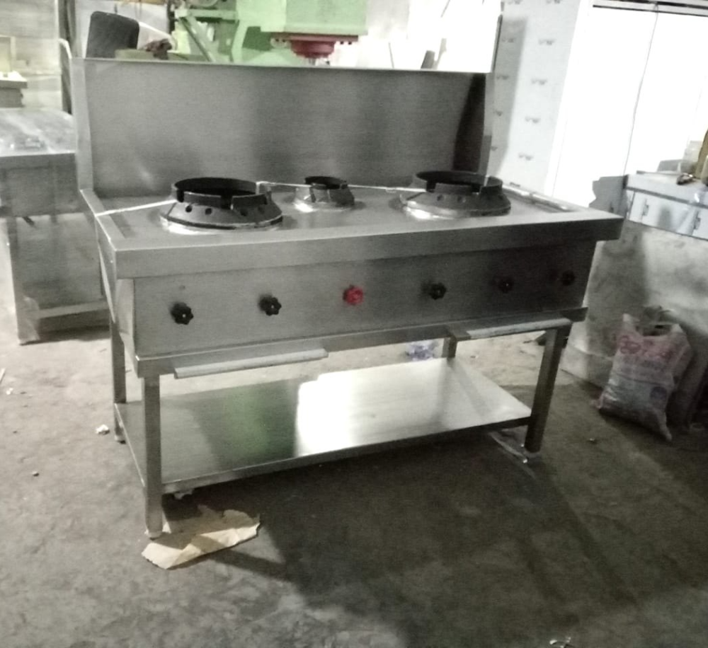 COOLBITE LPG three burner chinese gas range, For Commercial