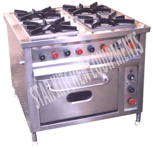 Four Burner Cooking Range With Oven, Size: Defined
