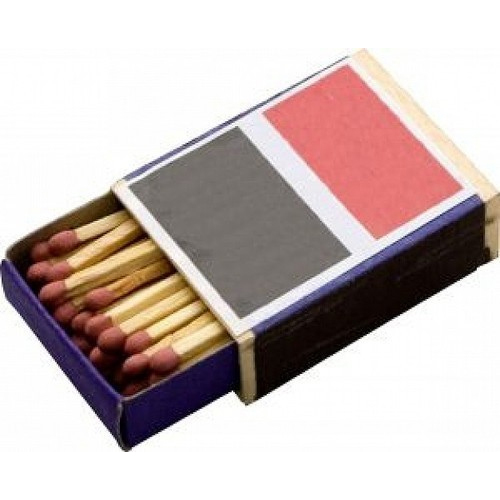Wood Match Box, 25 Matchsticks Per Box