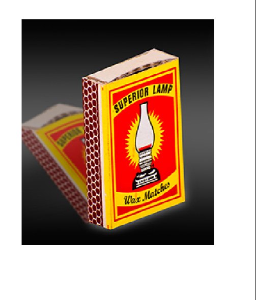 Safety Wax Match Box, 40 Matchsticks Per Box Safety Wax Match Sticks