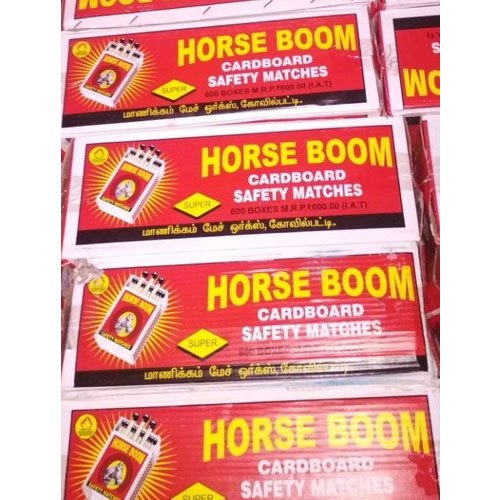 Horse Boom 30 Cardboard Safety Matches, Packing Type: Multicolor Carton Box