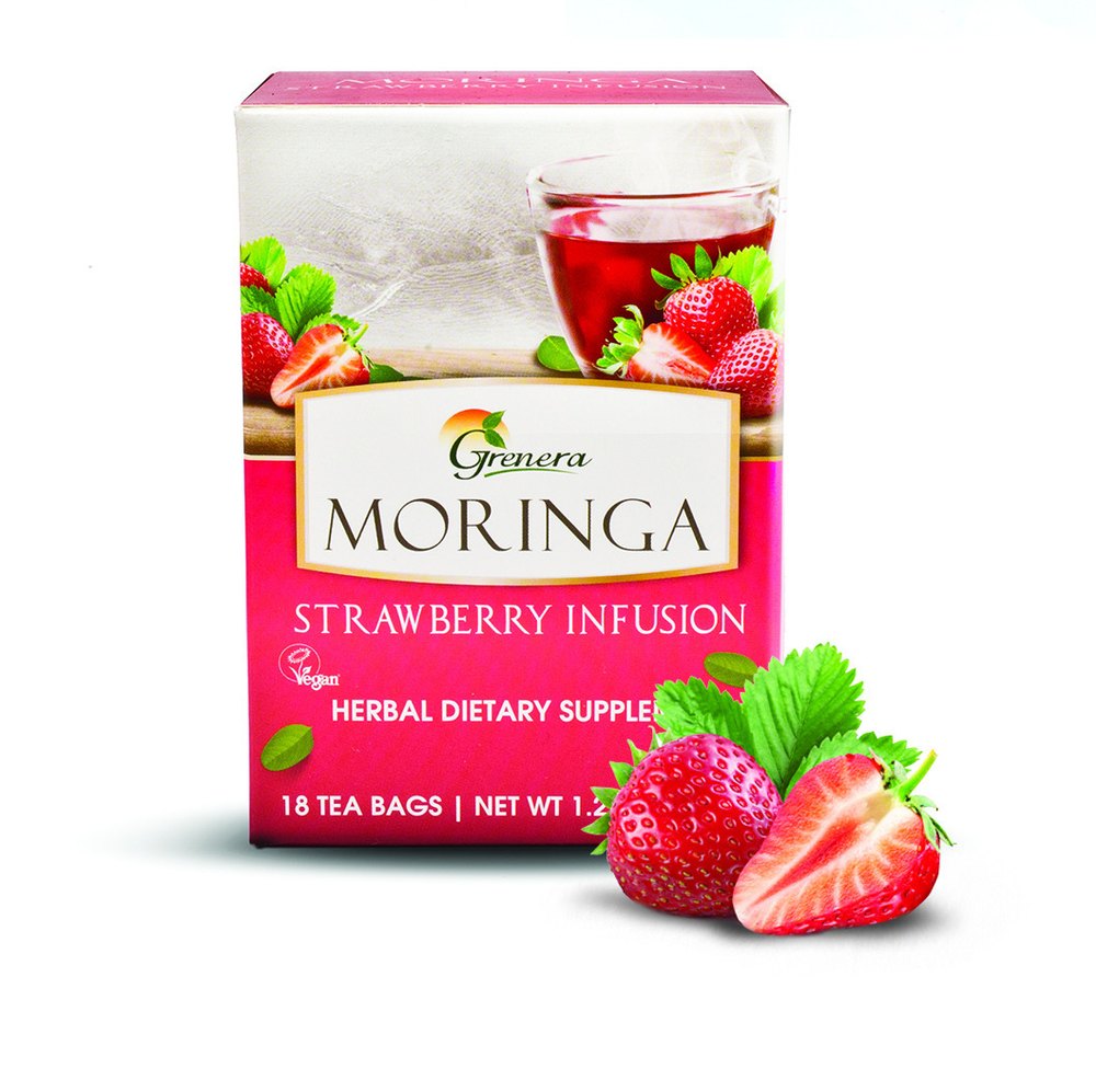 VEG INDIA Moringa Strawberry Tea, Leaves, 500 And 20 Dip