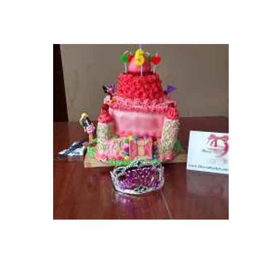 Eggless Princess Castle Theme Cake