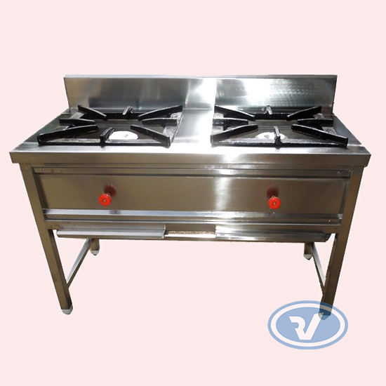 Gas Stainless Steel Double Burner, For Hotel
