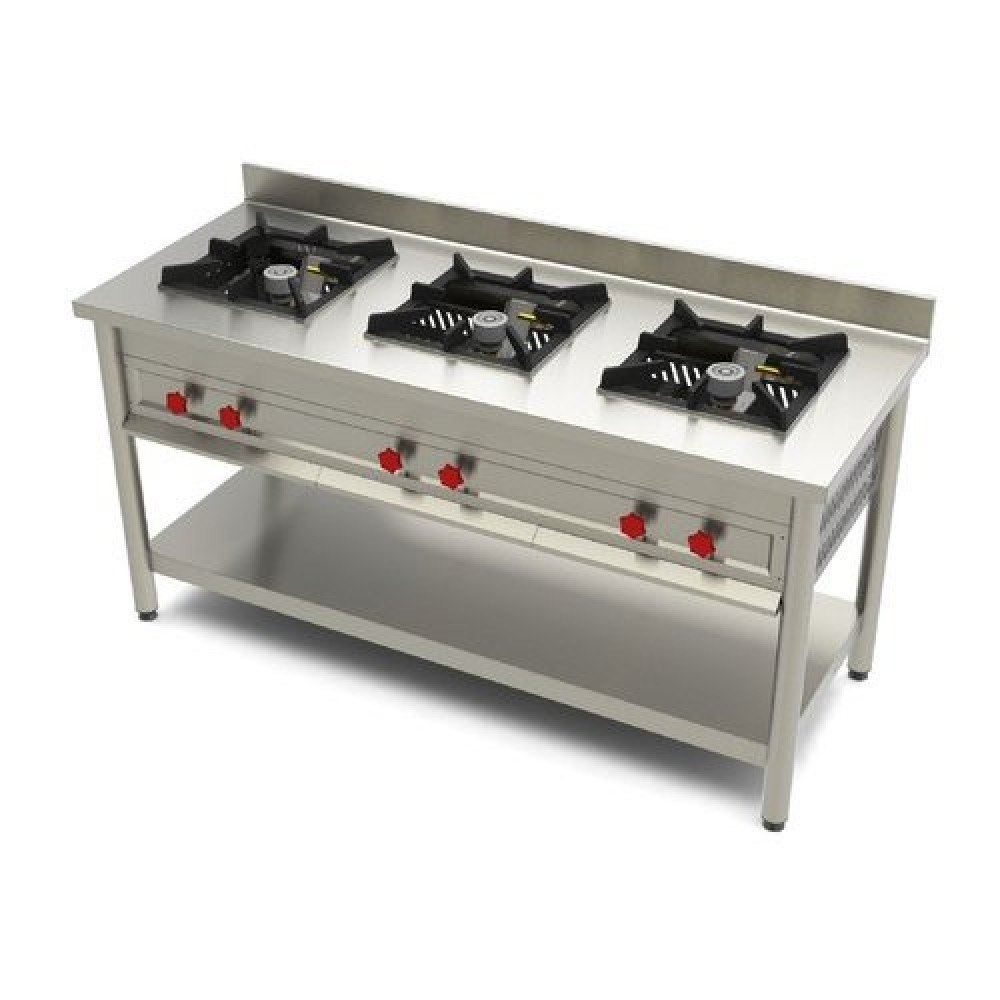 Three Burner Gas Range, For Hotel, Model Name/Number: Ss Equipment