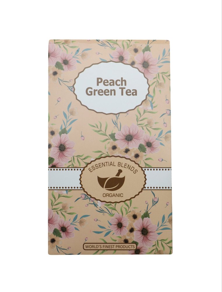 Essential Blends Organic Peach Green Tea, Packaging Type: Packet, 50gm