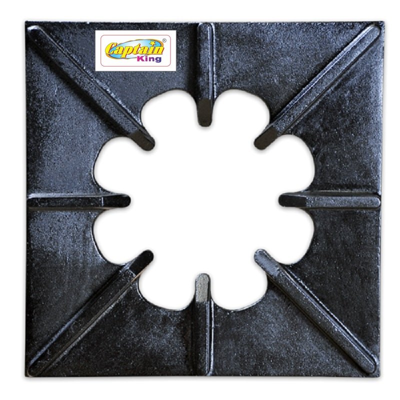 Black Extra Heavy 10x10 Inches Commercial Cast Iron LPG Pan Support