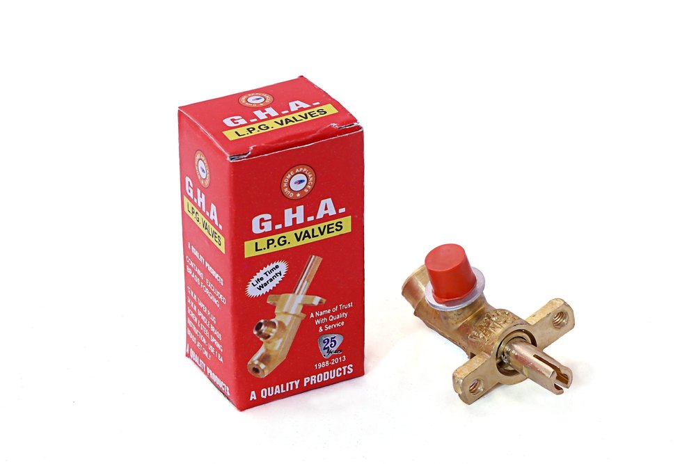 LPG Brass Gas Cock Golden Colour 60 Gm In Box