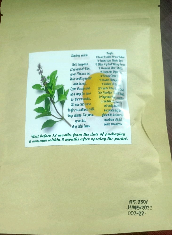Tulshi Mint Tulsi Green Teabase For Sugar Patient, Packaging Type: Packet, Packaging Size: 100 Gms