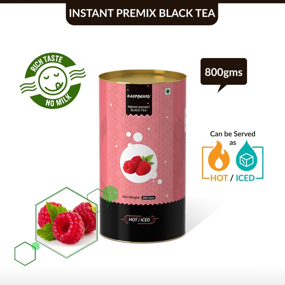 Blended Instant Tea - Raspberry Flavoured - Serve Hot Or Cold - Black Tea, Powder