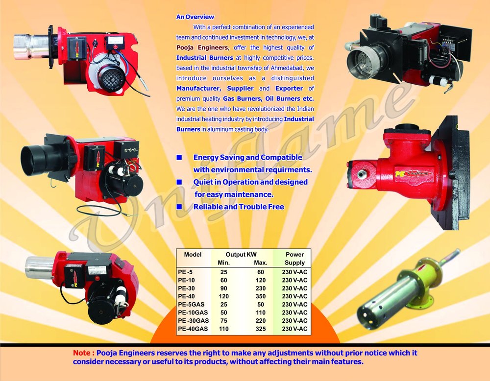 Brass Gun Type Burner, For Industrial