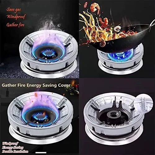 Saver Burner Stand Home Gas Stove Fire & Windproof Energy Saving Stand Gas Stove Cover