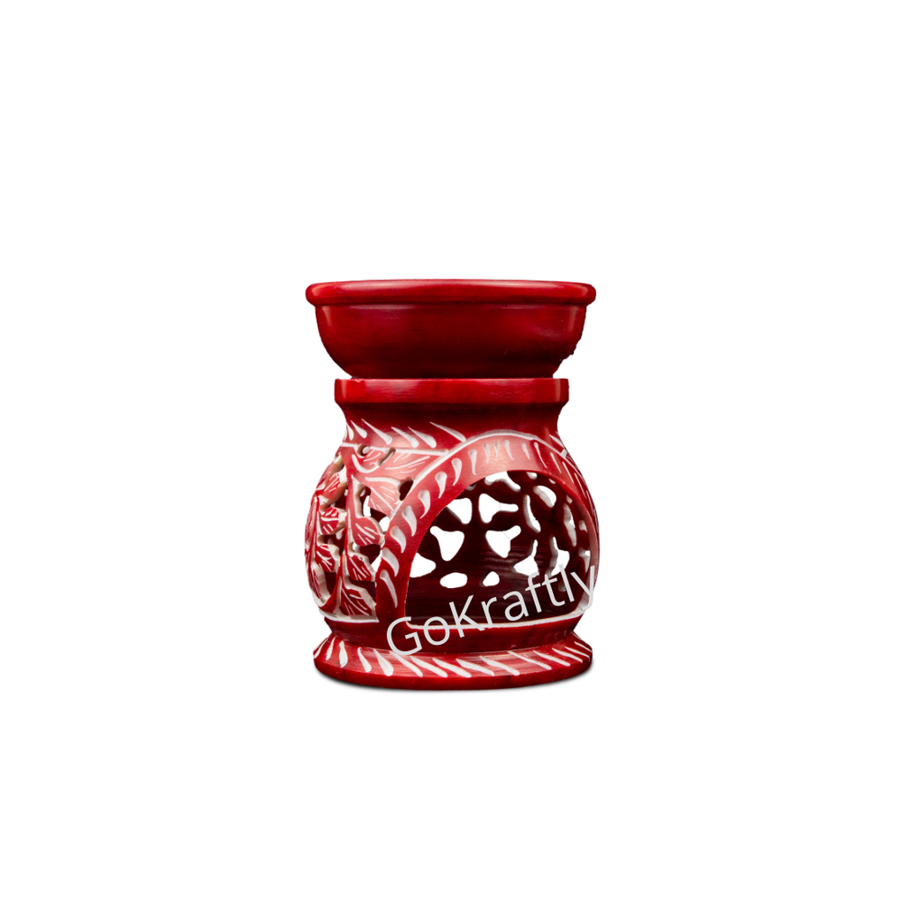 Red Soapstone Marble Aroma Oil Burner