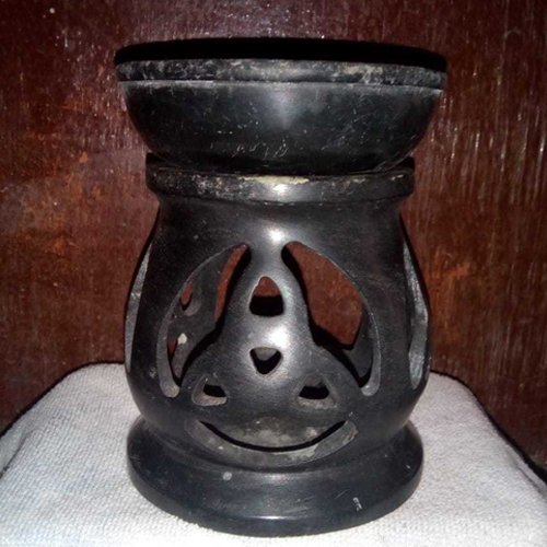 Black Marble Carving Oil Burner