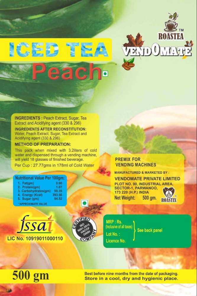 9 Months Roastea Iced Tea Peach, Poly pouch, Packaging Size: 500 Gms