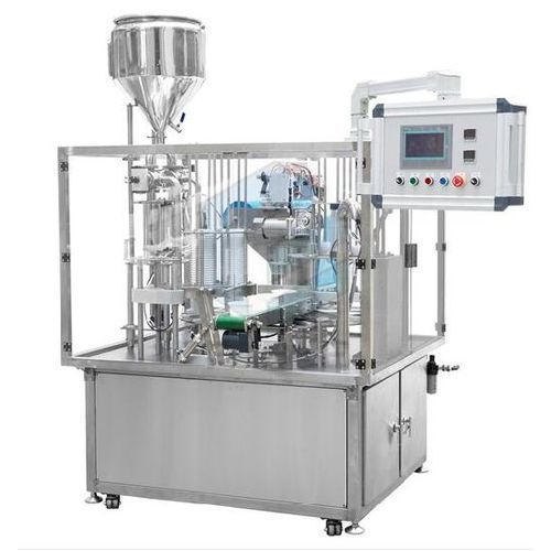 Fully Automatic Rotary Cup Filling And Sealing Machine, Capacity: 1000-2000 pouch per hour, 3 - 5 Kw