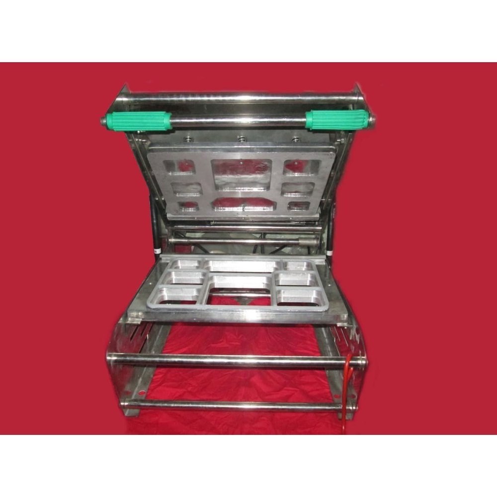 SS Polyethylene 8 Compartment Tray Sealing Machine, Packaging Type: Thali, Capacity: 500 Tray/Hour