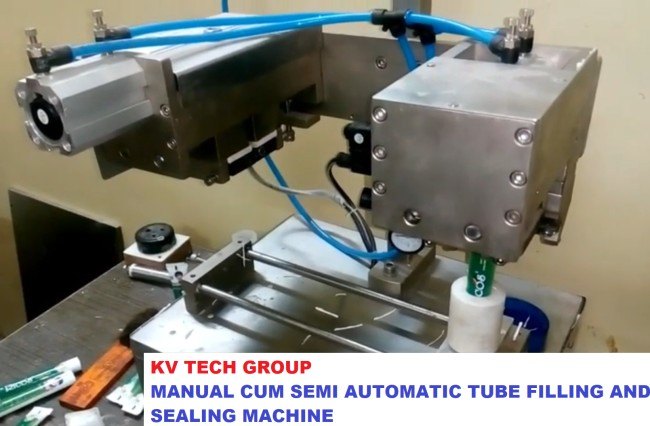 Heater Semi-Automatic Lami Tube Filling And Sealing Machine, For Industrial, Pouch Capacity: 200 GMS