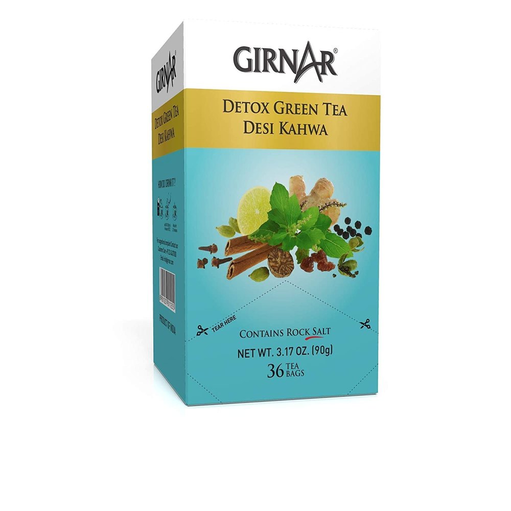 Mixed Herbs & Spices Girnar Detox Desi Kahwa Green Tea, Packaging Type: Packet, Packaging Size: 36 Bags