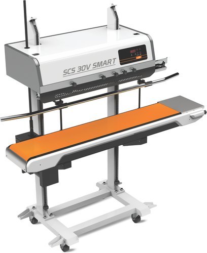 Sepack MS POWDER COATED Continous Bag Sealing Machine for 30Kg SCS3H 3OV, Capacity: 0-500 pouch per hour