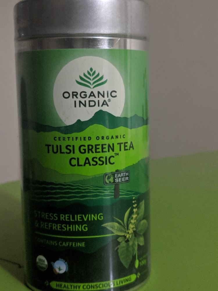 Organic India Tulsi Green Tea, Packaging Type: Can (Tinned), Packaging Size: 100 Ggm