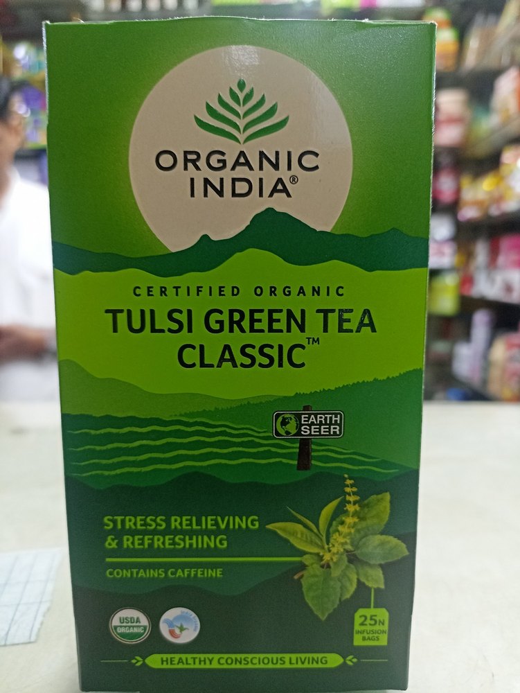 Organic India Tulsi Green Tea Classic, Packaging Type: Packet, Packaging Size: 25 Sachet