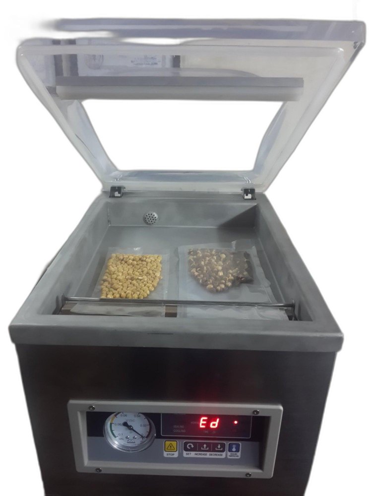 Single Mild Steel Table Top Vacuum Packaging Machine, For Food Industrial