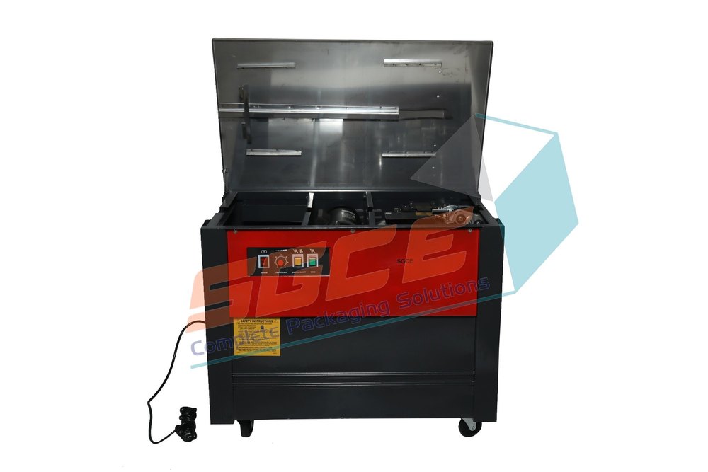 1 Phase 250 W KZ-900 SEMI-AUTOMATIC BOX STRAPPING MACHINE GREY COLOUR, Ac 220v 50 Hz, 1.6 Sec/Strap
