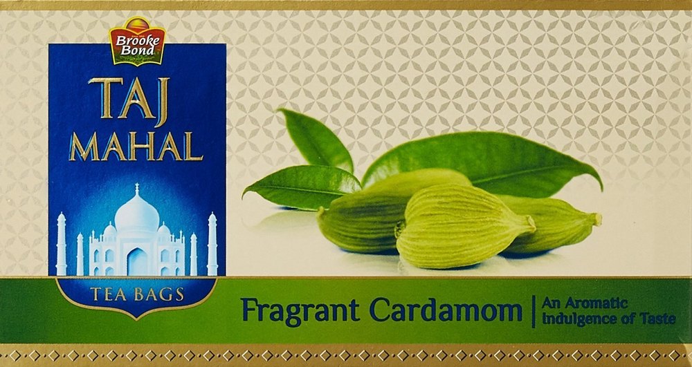 Brooke Bond Green Taj Mahal Fragrant Cardamom Tea Bags, Packaging Type: Box