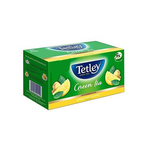 Ginger, Mint & Lemon Tetley Green Tea Bag, Packaging Type: Box