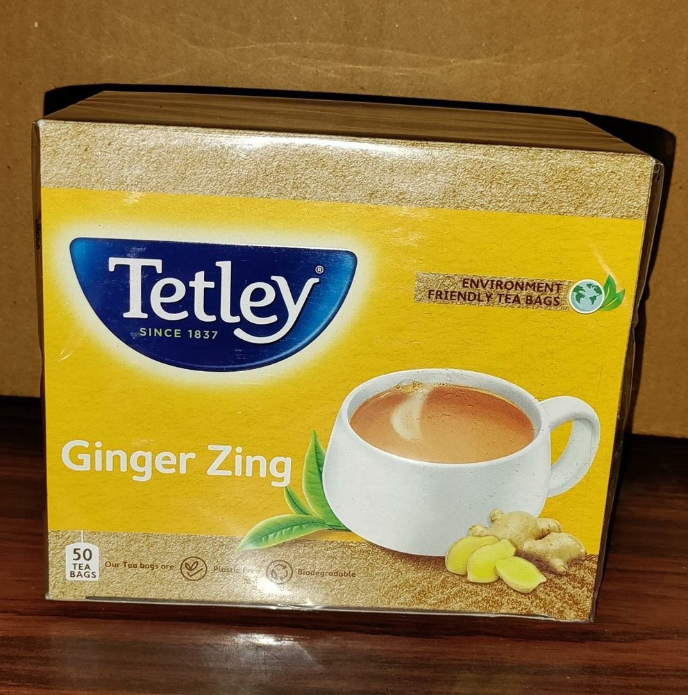 Green Tea Tetley Ginger Zing, Leaves, Packaging Size: Packet
