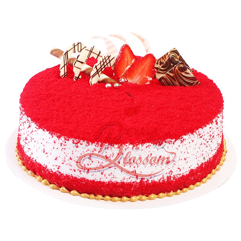 Round Redvelvet Red Velvet Cake, Weight: 1kg, For Birthday Parties