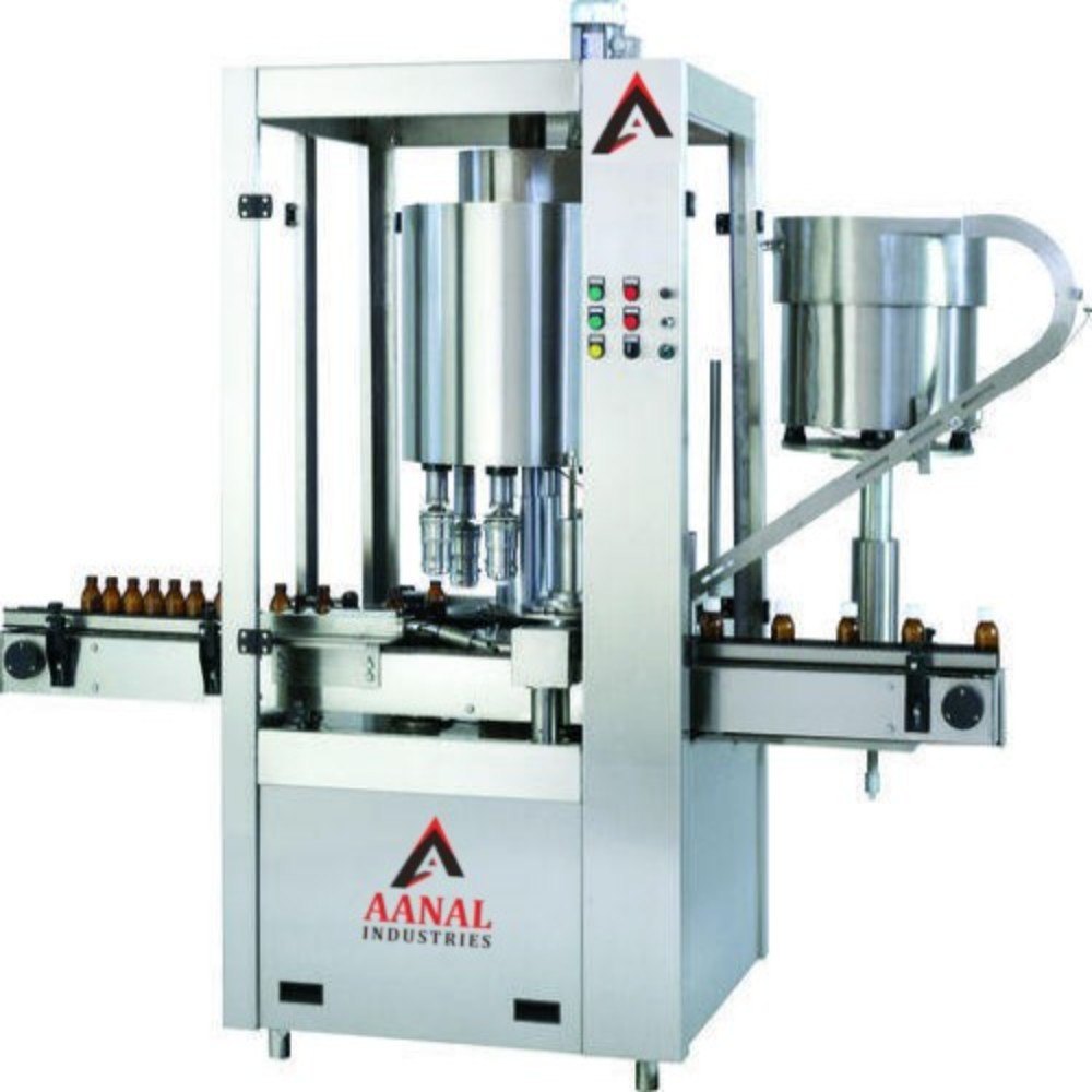 SS 304 Automatic Four Head Cap Sealing Machine