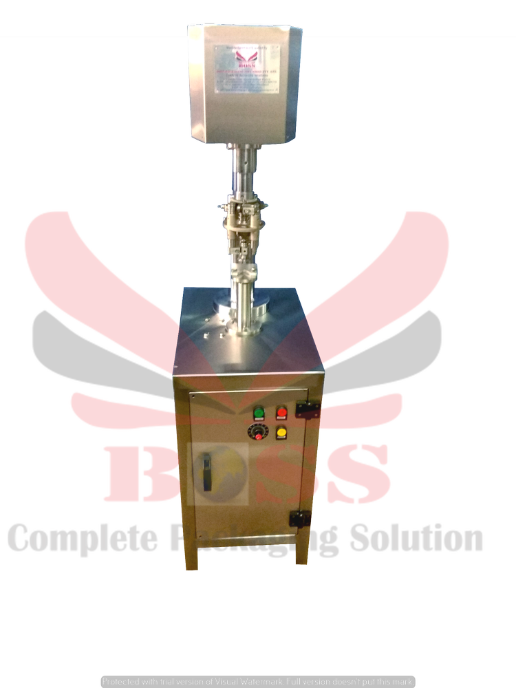 BOSS SS 304 Semi Automatic Screw Capping Machine, For Packaging, Capacity: Upto 20 Bpm