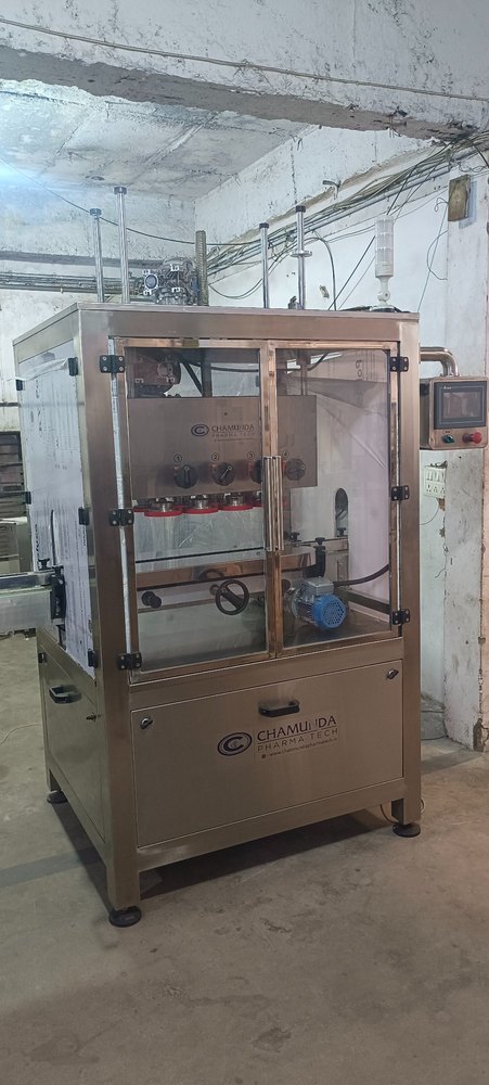 SS 304 Linear Type Inner Plug & Screw Capping Machine, Capacity: 30-60 Bpm