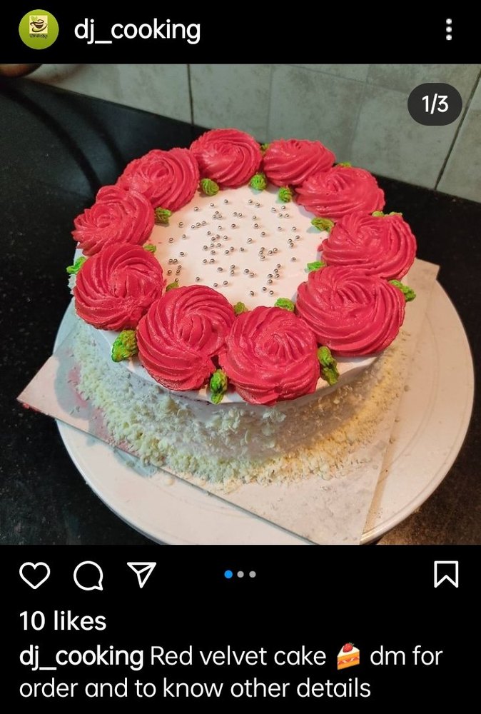 Red velvet round cake, Packaging Type: Box, Weight: 1 kg